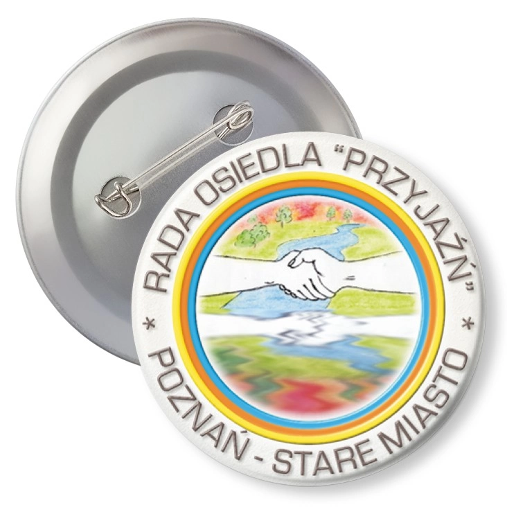 przypinka z agrafką Rada Osiedla Przyjaźń