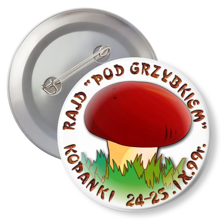 przypinka z agrafką Rajd Pod grzybkiem