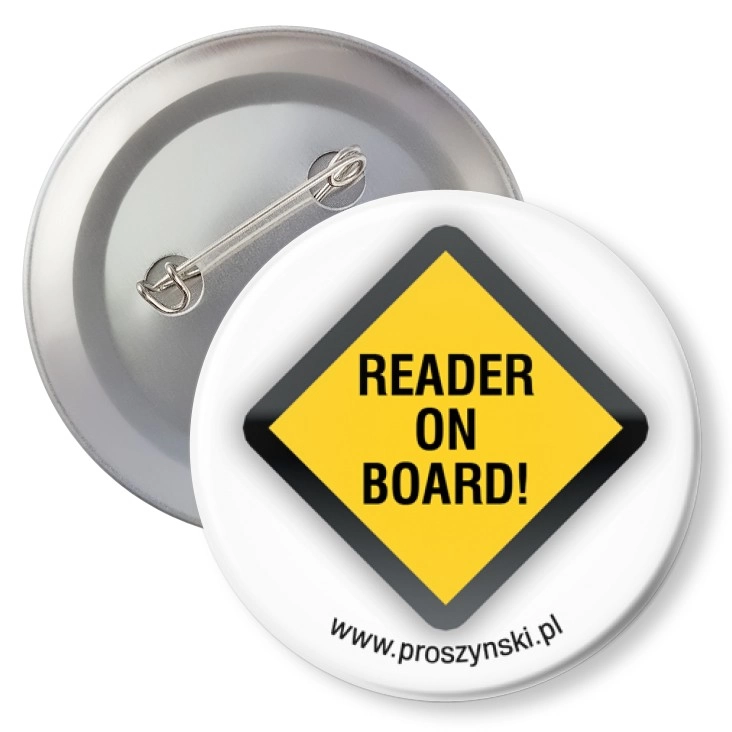 przypinka z agrafką Reader on board