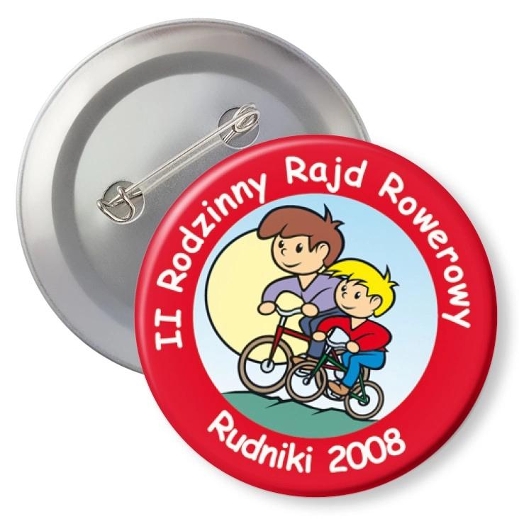 przypinka agrafka Rodzinny Rajd Rowerowy Rudniki