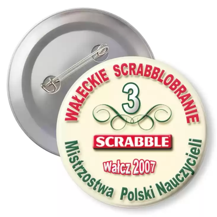 przypinka z agrafką Scrabble MPN 2007