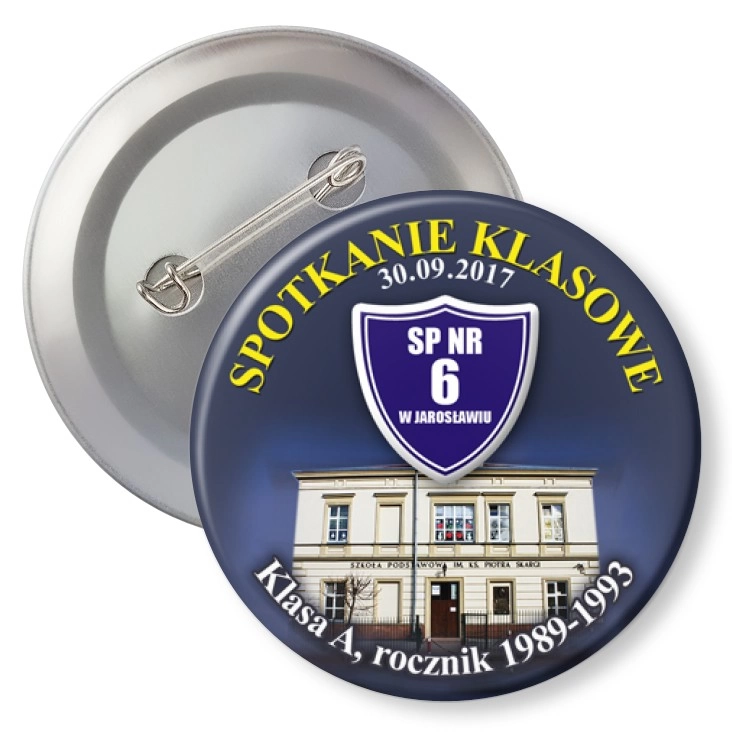 przypinka z agrafką Spotkanie klasowe - SP nr 6 w Jaroslawiu