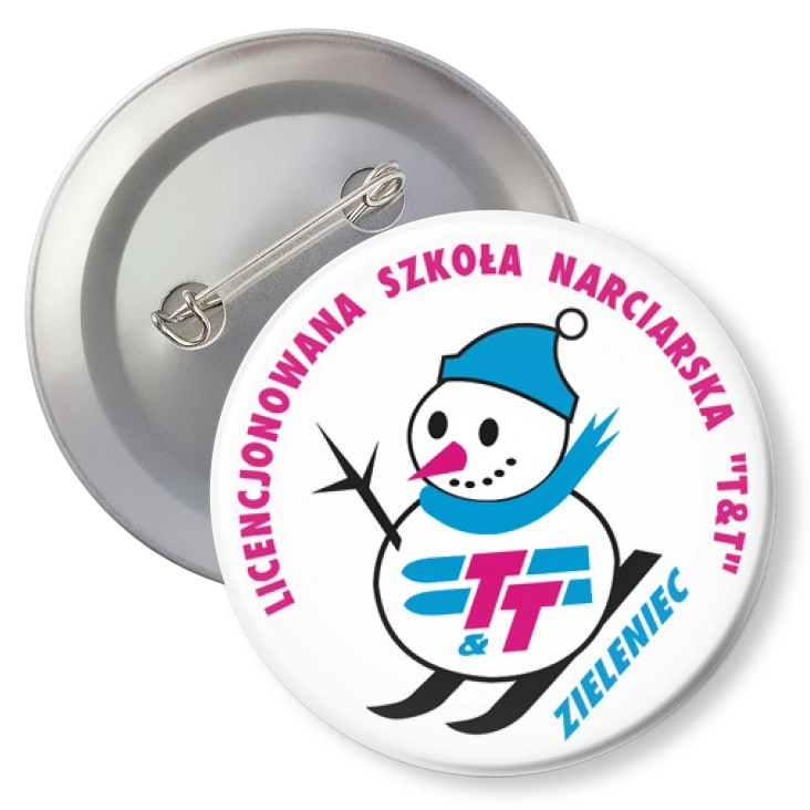 przypinka z agrafką Szkoła Narciarska T&T Zieleniec