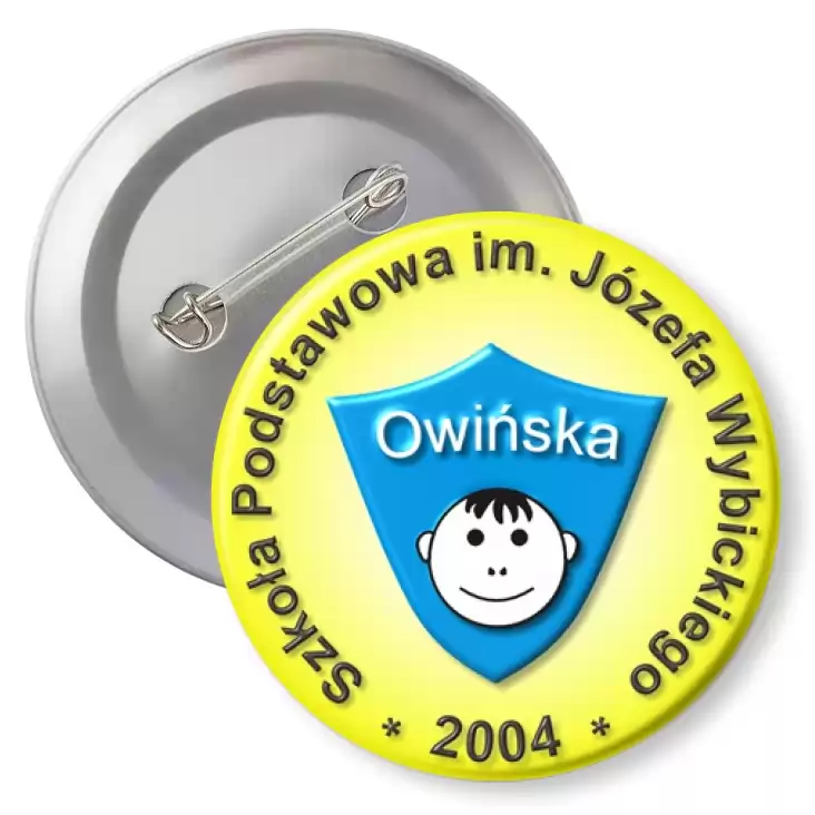 przypinka z agrafką Szkoła Podstawowa im. Józefa Wybickiego- Owińska 2004