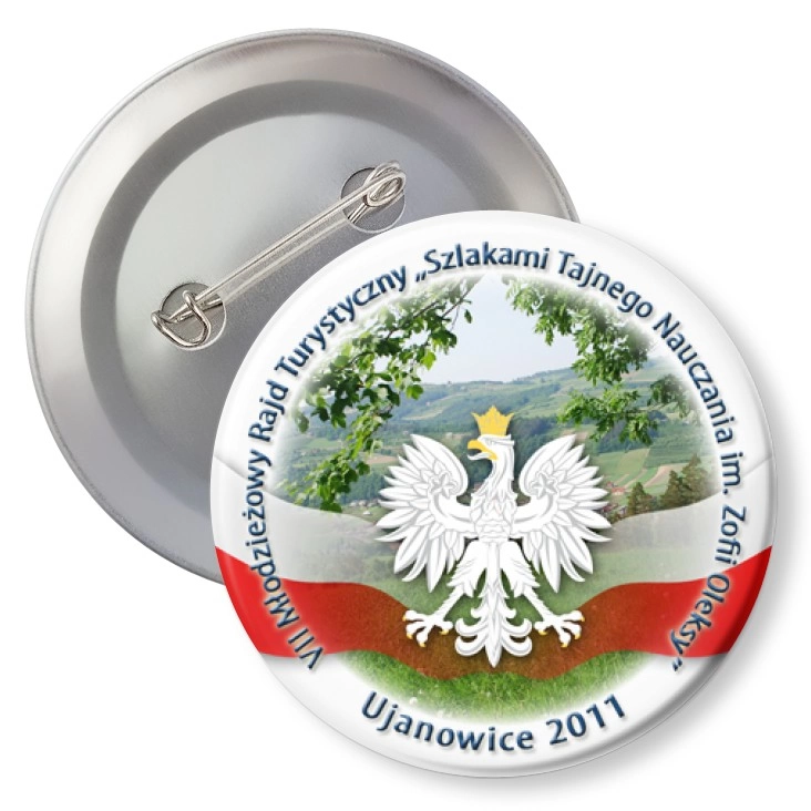 przypinka z agrafką Szlakami Tajnego Nauczania im. Zofii Oleksy