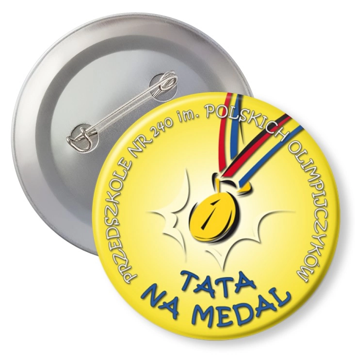 przypinka z agrafką Tata na medal