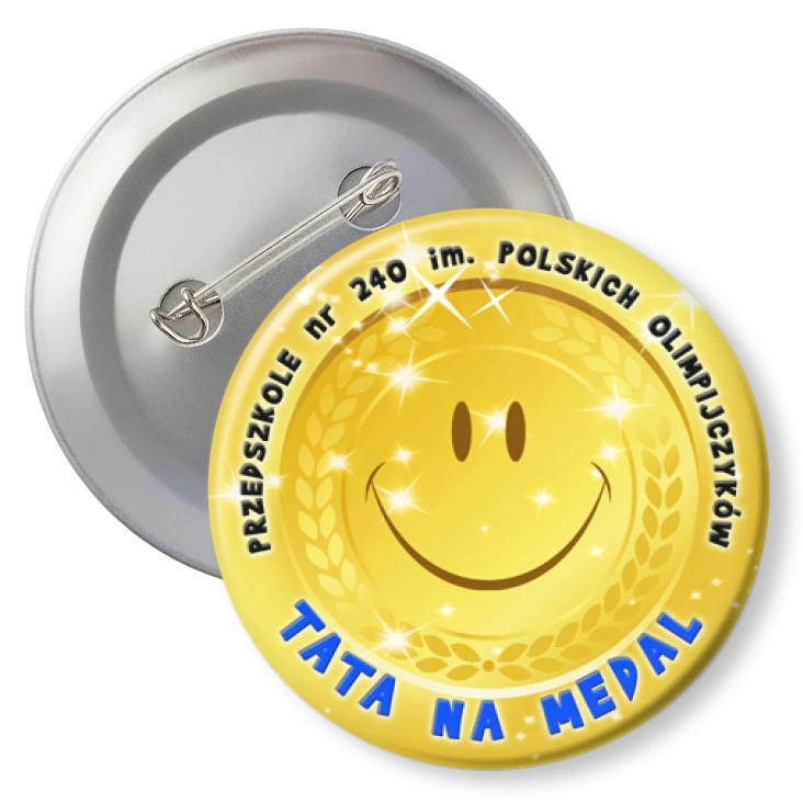 przypinka z agrafką Tata na medal