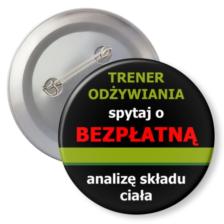 przypinka z agrafką Trener odżywiania 4