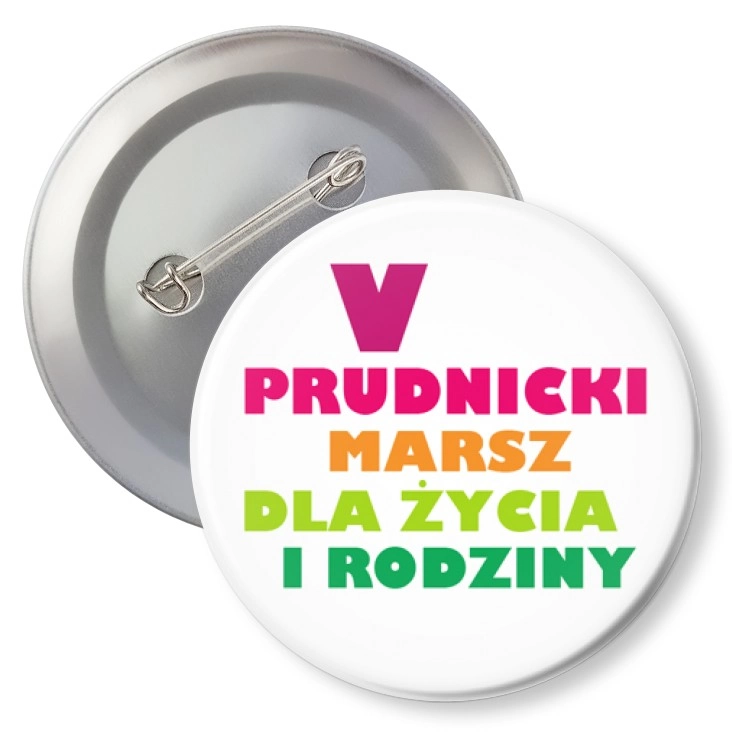 przypinka z agrafką V Prudnicki Marsz dla Życia i Rodziny