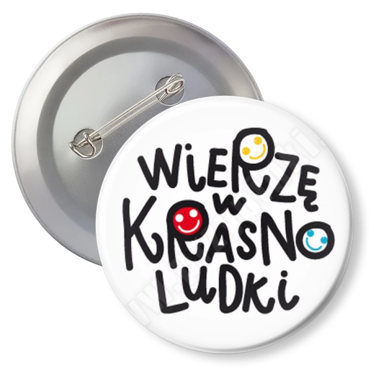 przypinka z agrafką Wierzę w Krasnoludki