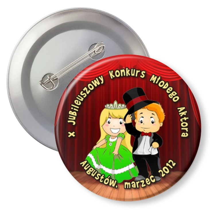 przypinka z agrafką X Jubileuszowy Konkurs Młodego Aktora