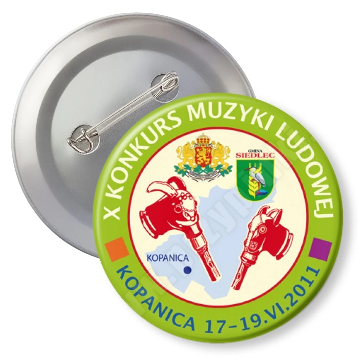 przypinka z agrafką X Konkurs Muzyki Ludowej