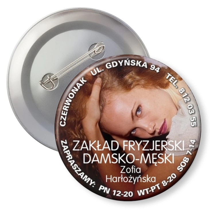 przypinka agrafka Zakład Fryzjerski Czerwonak