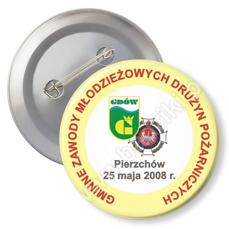 przypinka z agrafką Zawody Młodzieżowych Drużyn Pożarniczych