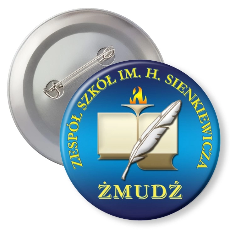 przypinka z agrafką Zespół Szkół w Żmudzi