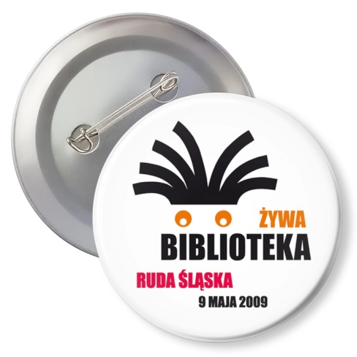 przypinka z agrafką Żywa Biblioteka