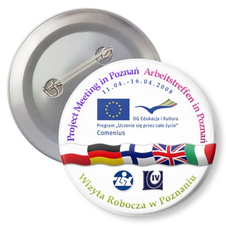 przypinka z agrafką Comenius ZSK LO4 Poznań