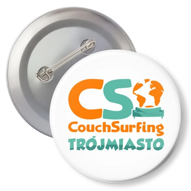 przypinka z agrafką Couchsurfing Pomorskie
