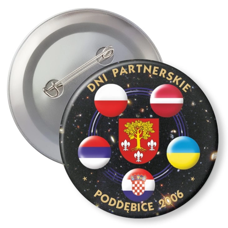 przypinka z agrafką Dni partnerskie - Poddębice 2006 