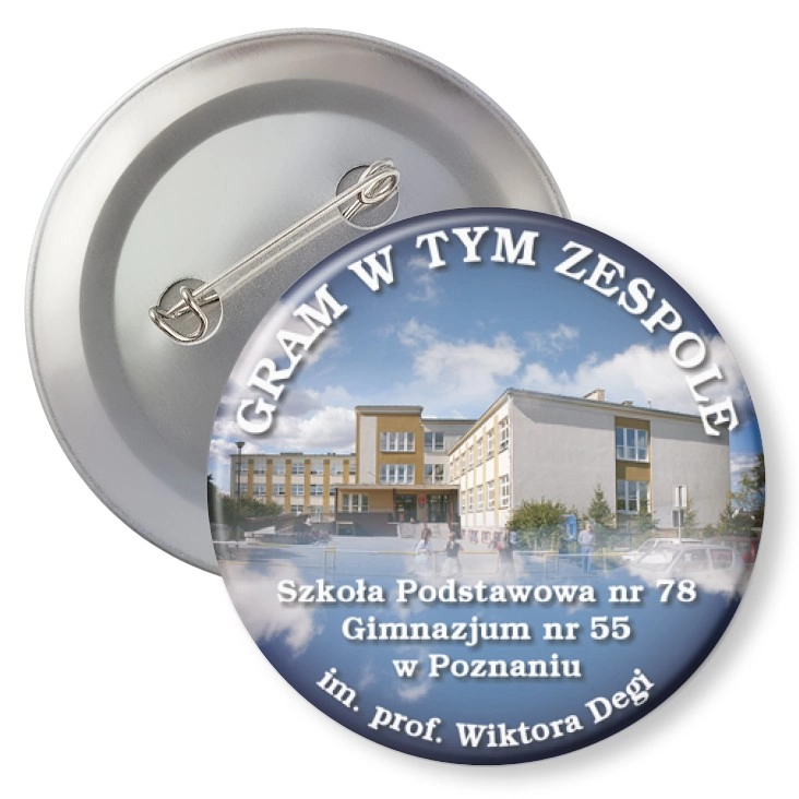 przypinka z agrafką Gram w tym zespole - SP nr 78