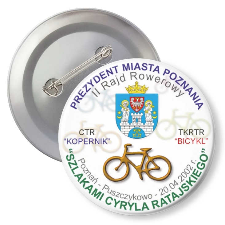przypinka z agrafką II Rajd Rowerowy Szlakami Cyryla Ratajskiego