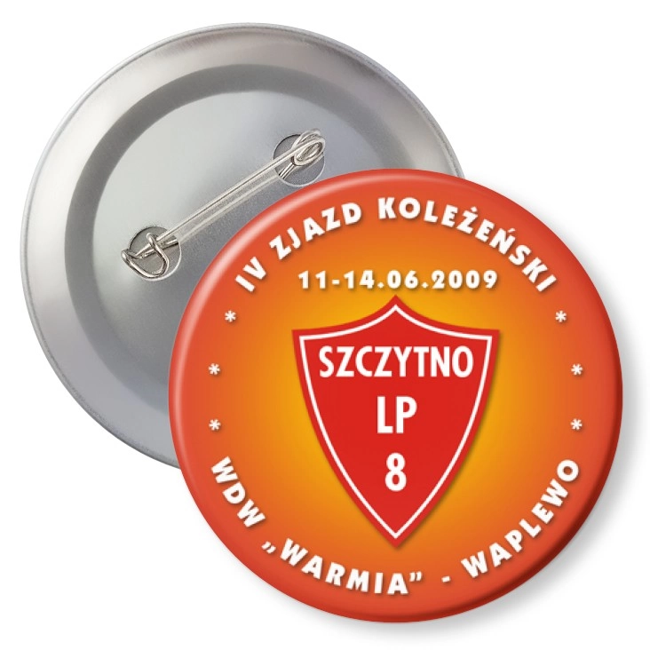przypinka z agrafką IV Zjazd Koleżeński WDW WARMIA - Waplewo