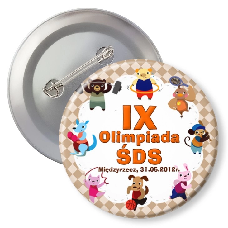 przypinka z agrafką IX Olimpiada ŚDS