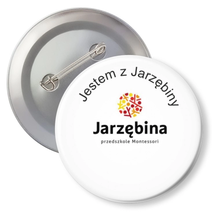 przypinka z agrafką Jestem z Jarzębiny