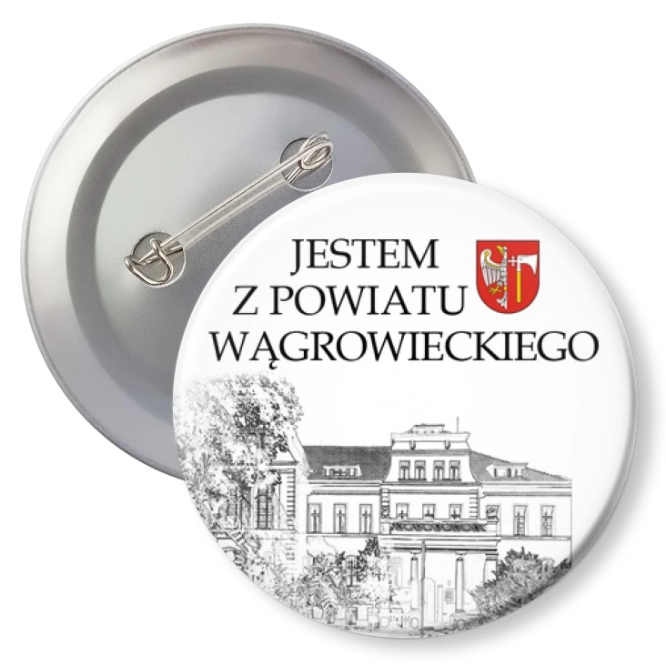 przypinka z agrafką Jestem z powiatu wągrowieckiego