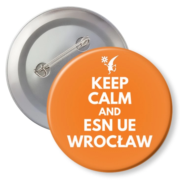 przypinka z agrafką Keep calm and ESN 