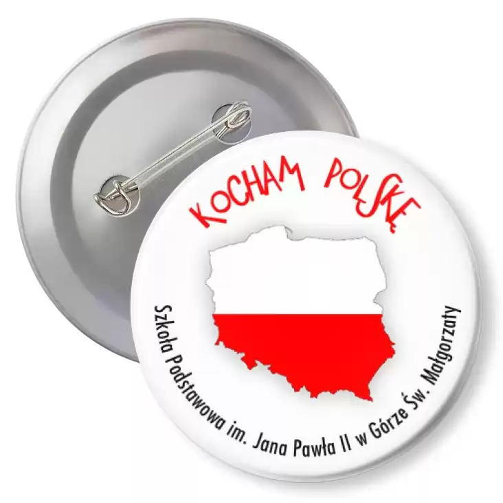 przypinka z agrafką Kocham Polskę