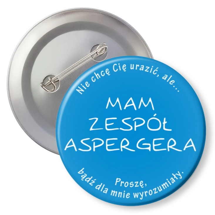 przypinka z agrafką Mam Zespół Aspergera