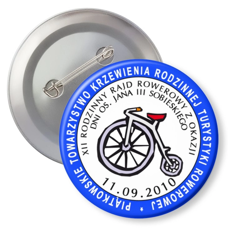 przypinka z agrafką Piątkowo Rodzinny Rajd Rowerowy 2010