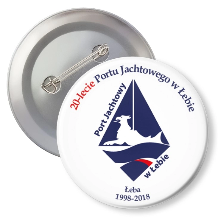 przypinka z agrafką 20-lecie Portu Jachtowego w Łebie