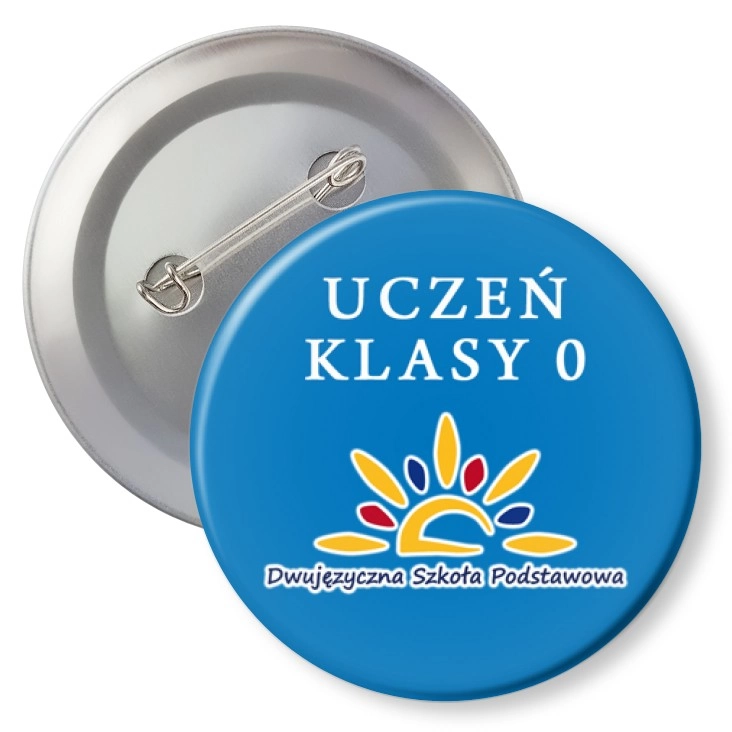 przypinka z agrafką Dwujęzyczna Szkoła Podstawowa 0