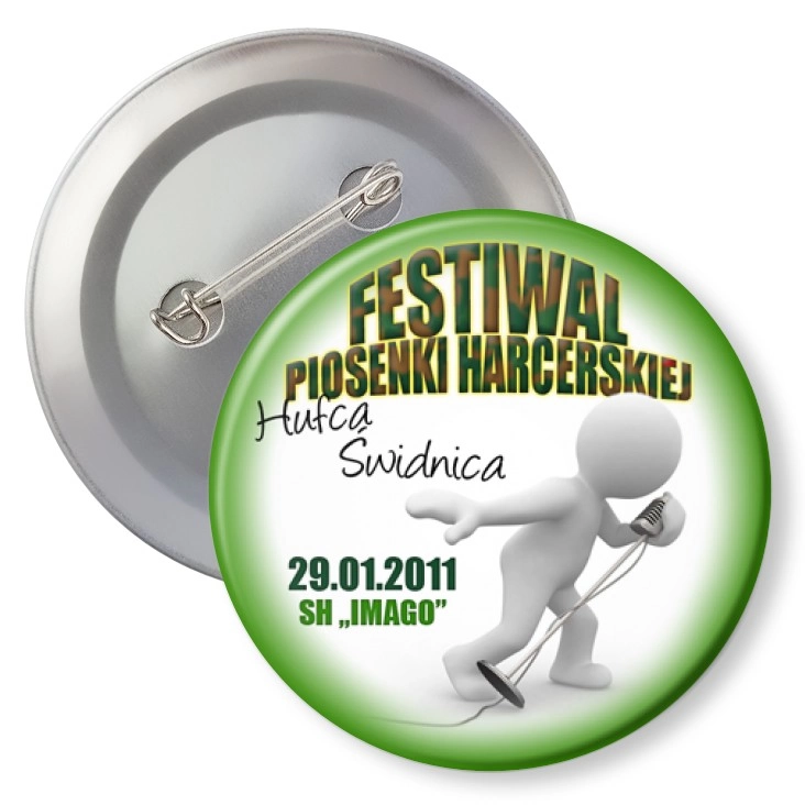 przypinka z agrafką Festiwal Piosenki Harcerskiej - Hufiec Świdnica