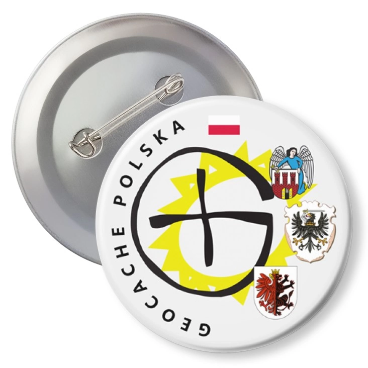 przypinka z agrafką Geocache Polska