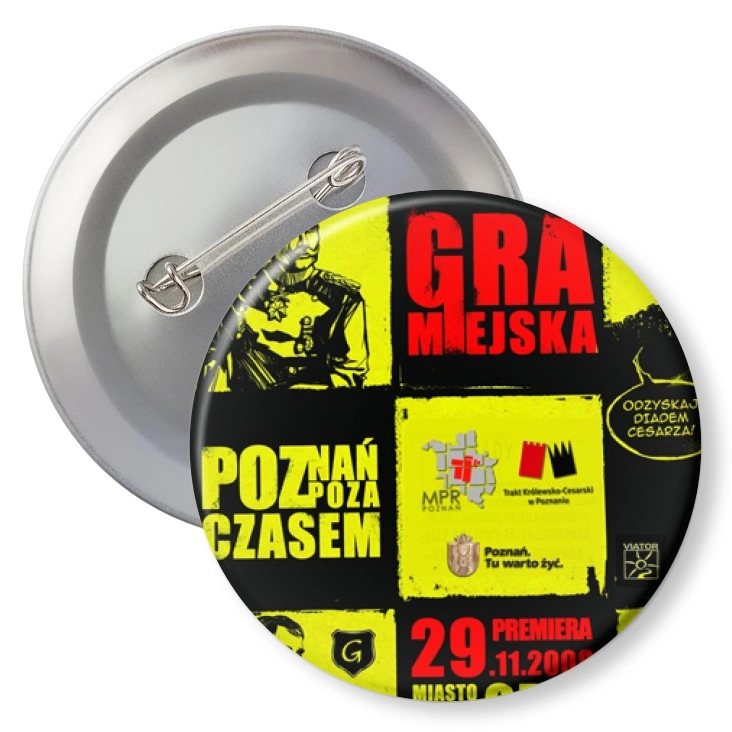 przypinka z agrafką Gra Miejska Poznań