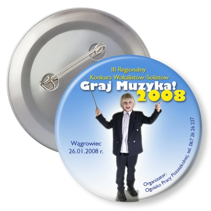 przypinka z agrafką Graj Muzyka 2008