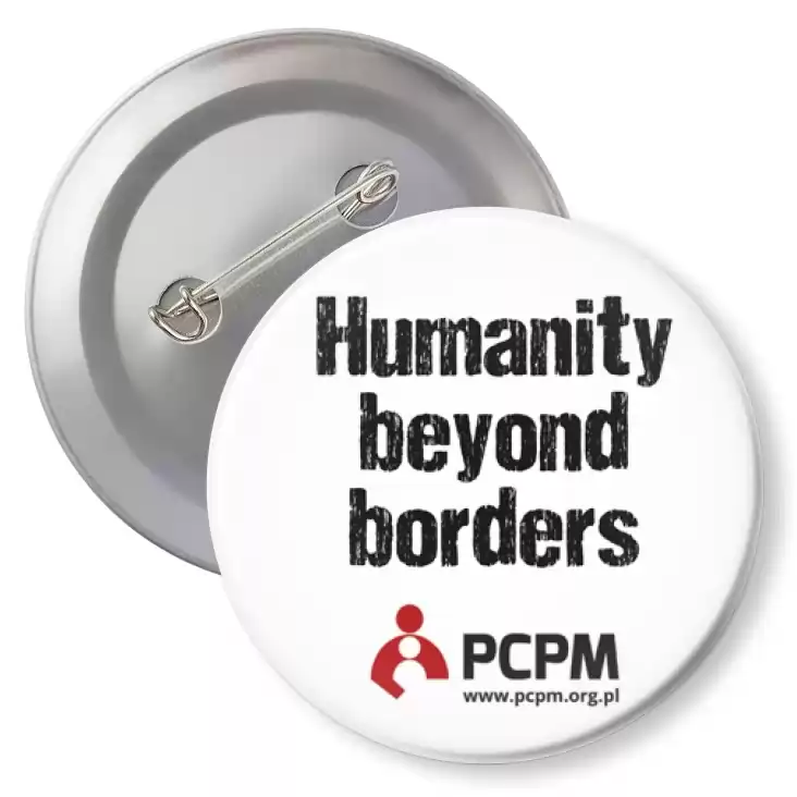 przypinka z agrafką Humanity beyond borders