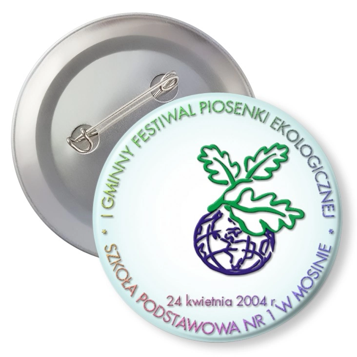 przypinka z agrafką I Gminny Festiwal Piosenki Ekologicznej