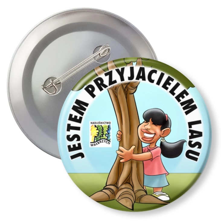 przypinka z agrafką Jestem Przyjacielem Lasu