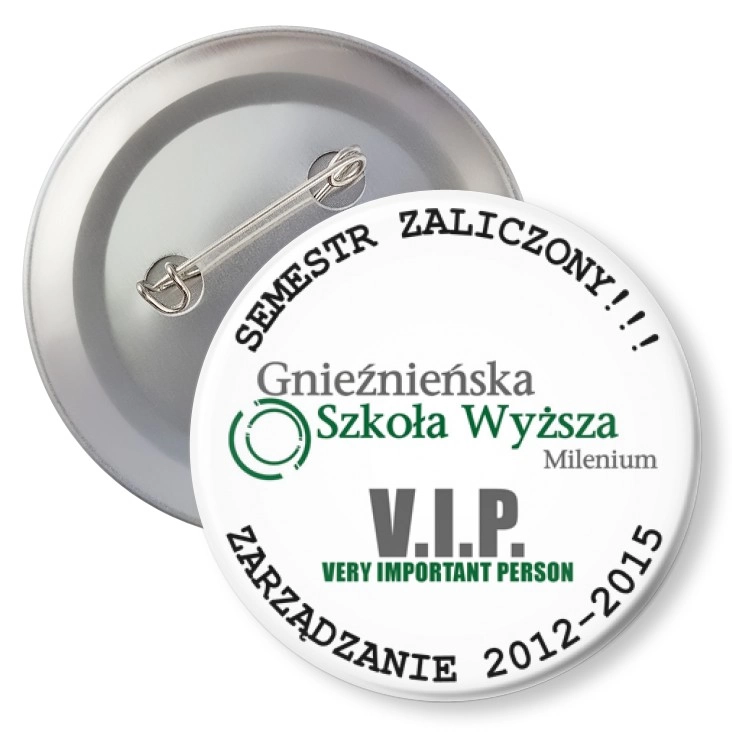 przypinka z agrafką Milenium - V.I.P.