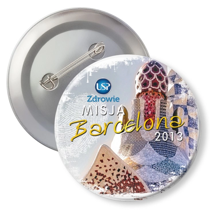 przypinka z agrafką Misja Barcelona