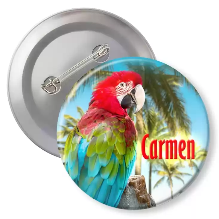 przypinka z agrafką Papugarnia Carmen