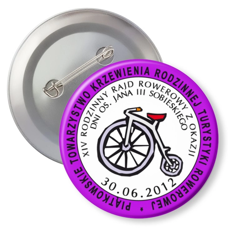 przypinka z agrafką Piątkowo Rodzinny Rajd Rowerowy 2012
