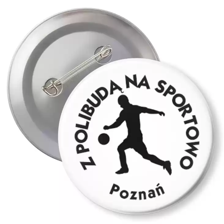 przypinka z agrafką Politechnika Poznańska - Piłka Nożna