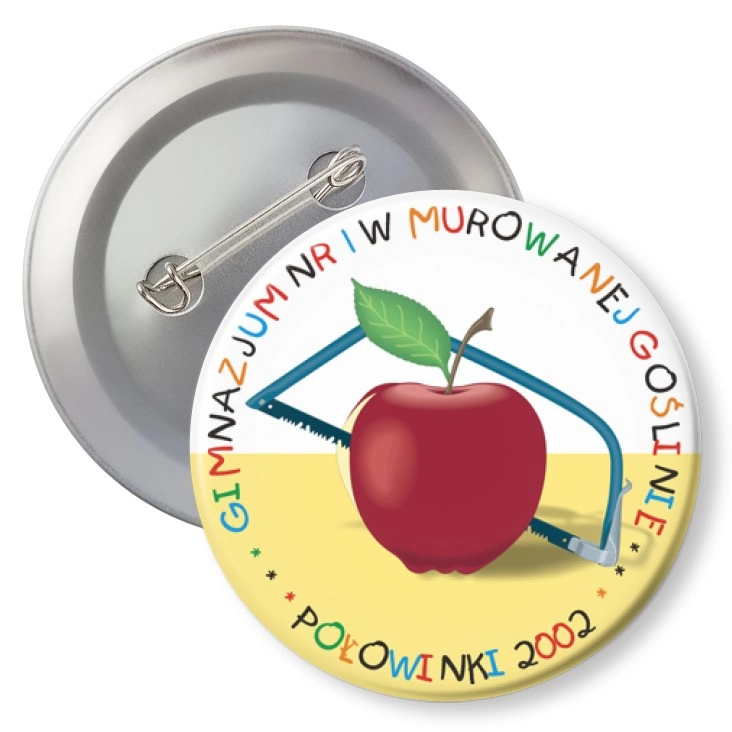 przypinka z agrafką Połowinki Gimnazjum nr 1 w Murowanej Goślinie