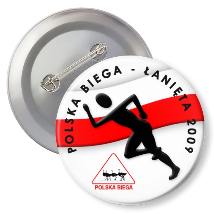 przypinka z agrafką Polska Biega - Łanięta 2009