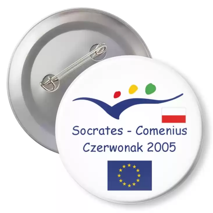 przypinka z agrafką Socrates - Comenius